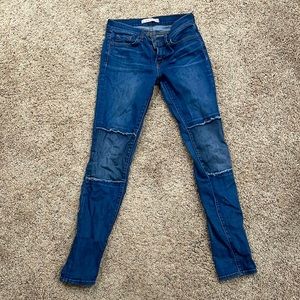 JBrand Medium Wash Revival Patched Jeans Size 27